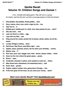 Gentle Recall Vol 10 Children Songs Games 1 sample