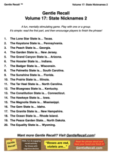 Gentle Recall Vol 17 State Nicknames 2 sample