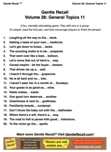 Gentle Recall Volume 28: General Topics 11